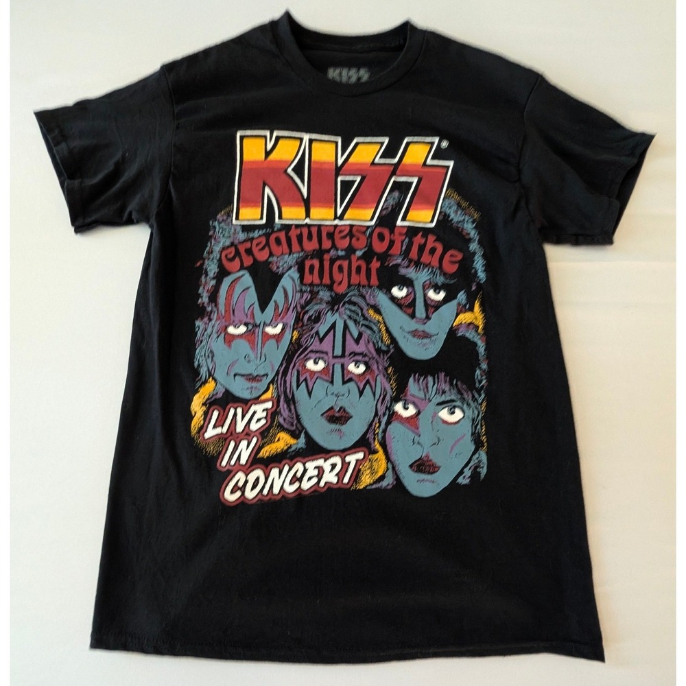 KISS Creatures of the Night T-Shirt Mens M Black Excellent Live In‎ Concert 2022